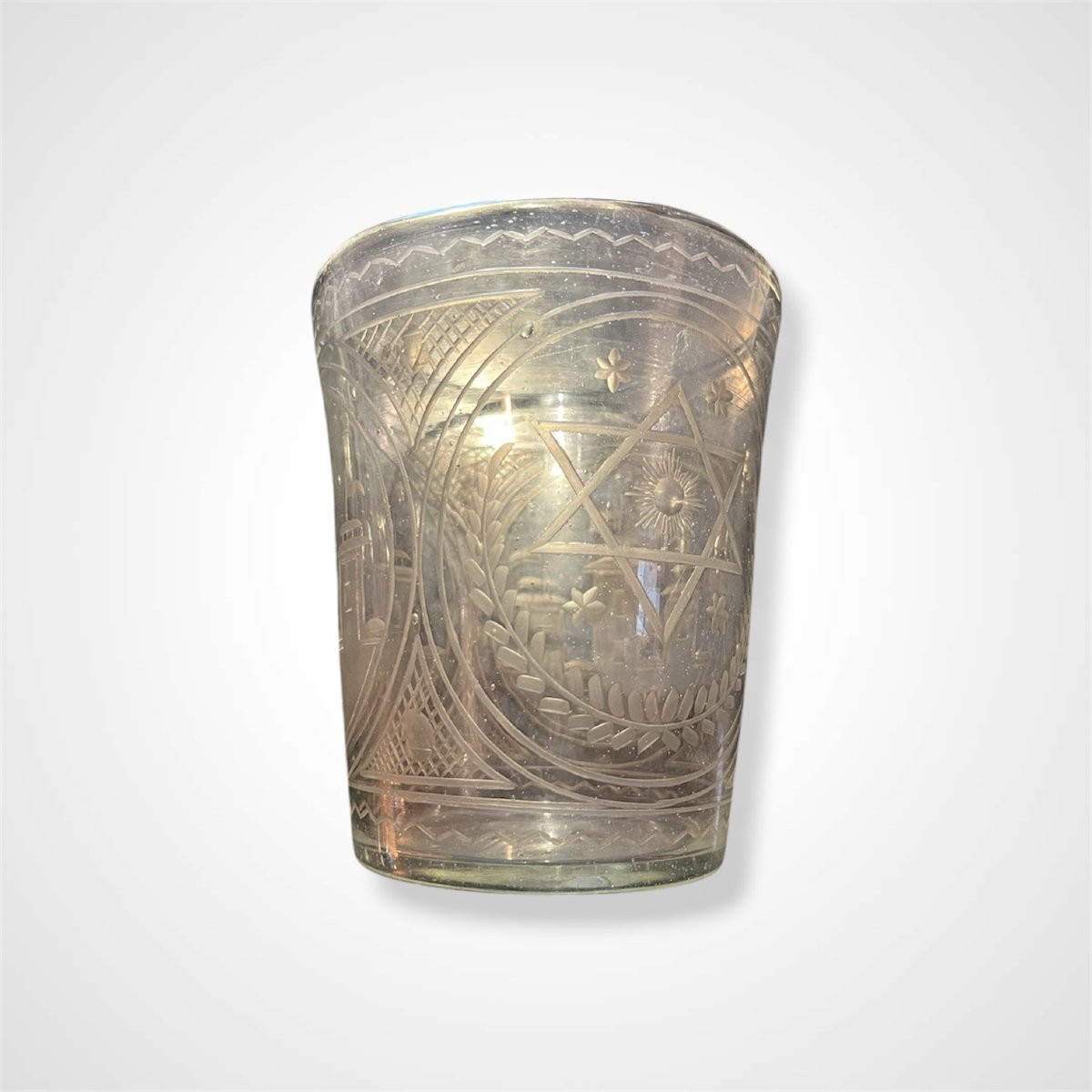 Verre de cérémonie maçonnique en cristal, début XIXème-photo-1