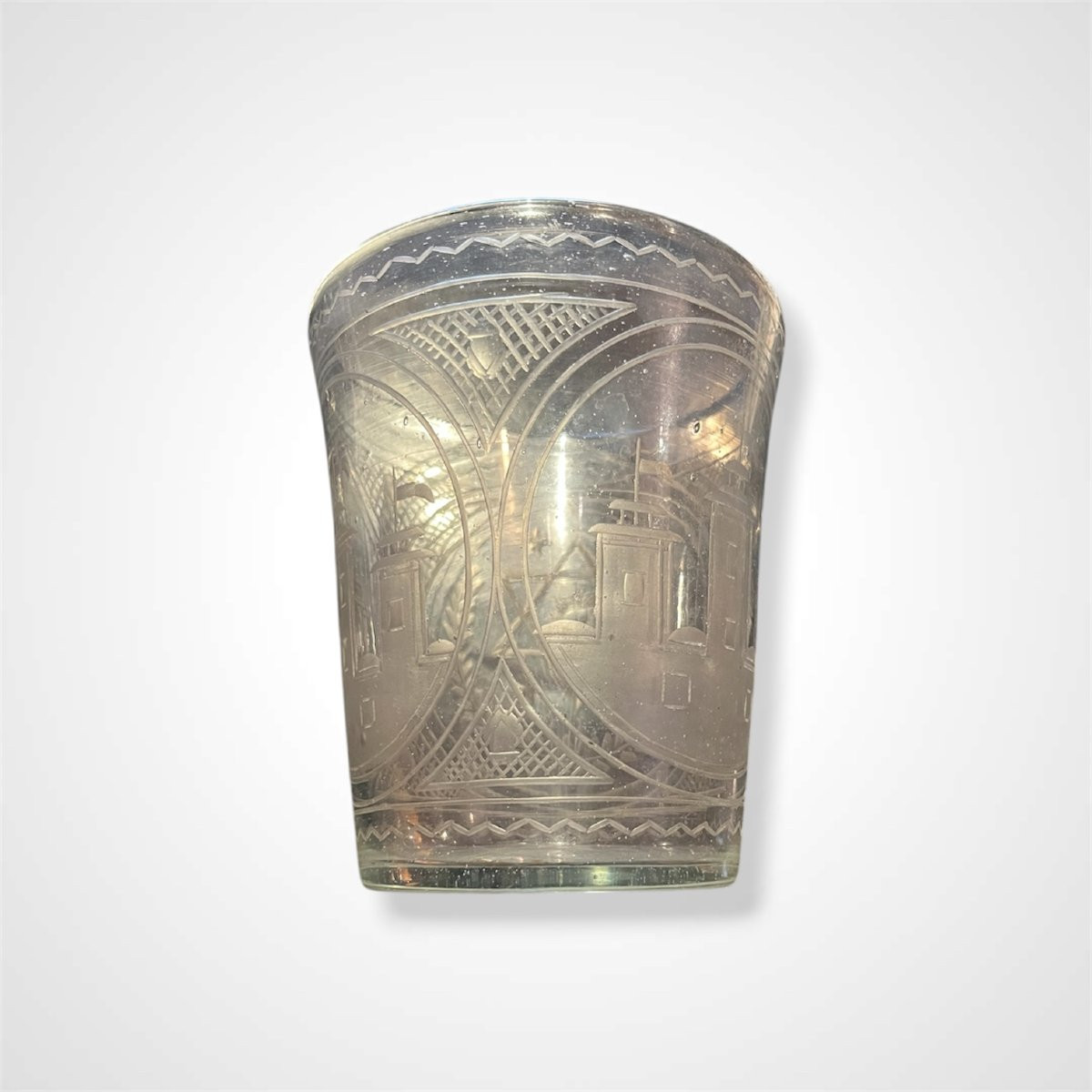 Verre de cérémonie maçonnique en cristal, début XIXème-photo-2