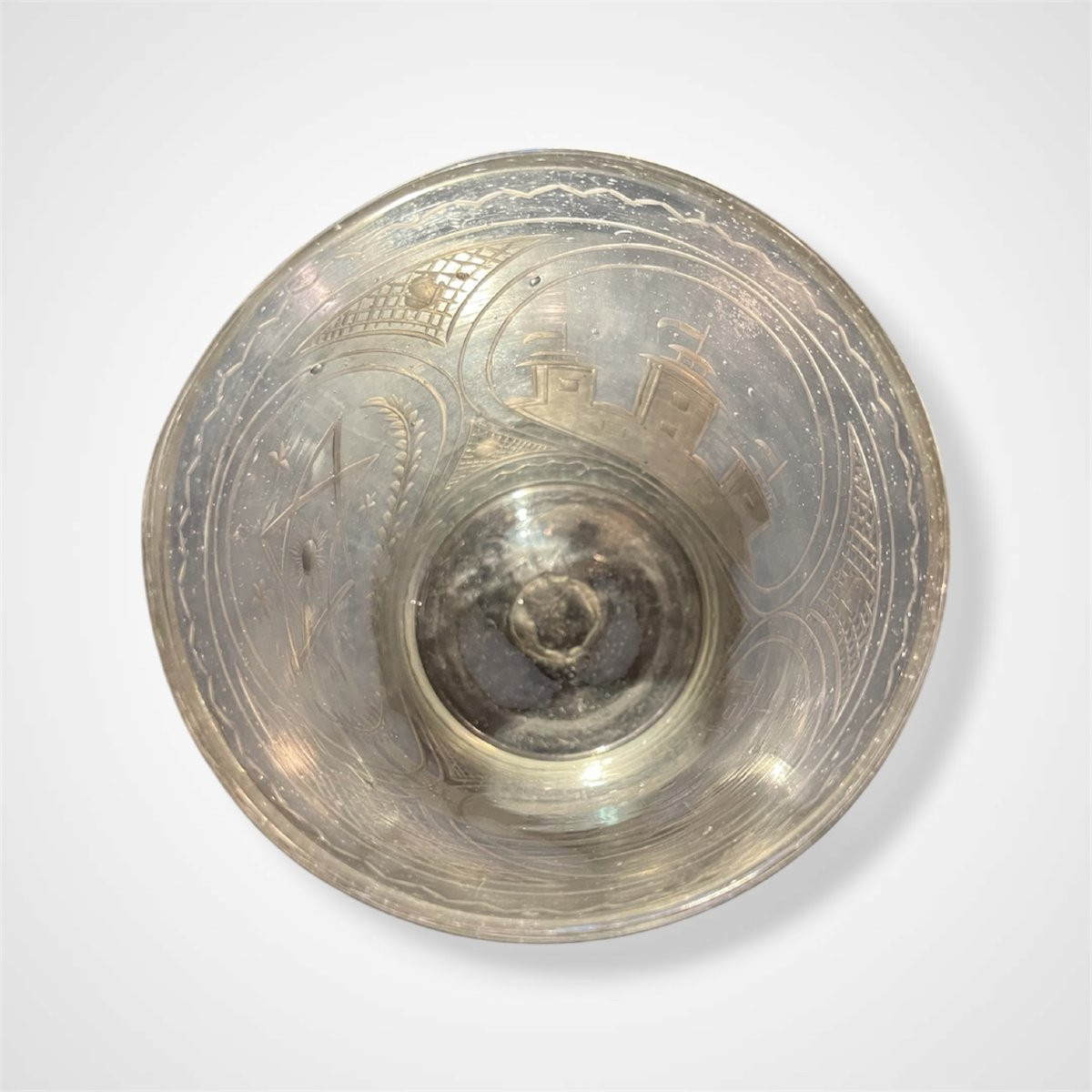 Verre de cérémonie maçonnique en cristal, début XIXème-photo-5