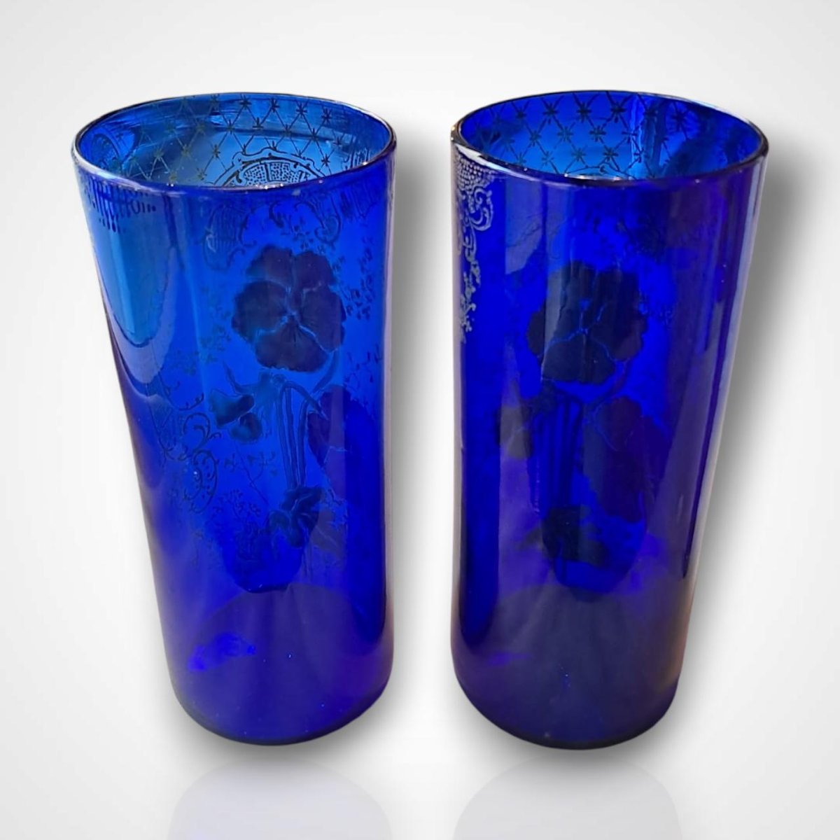 Legras, paire de vases en verre émaillé, début XXe-photo-3