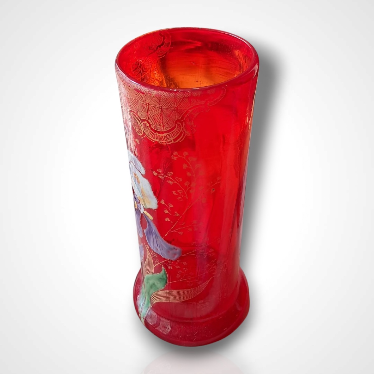 Legras, Enamelled Glass Vase, Early 20th Century-photo-2
