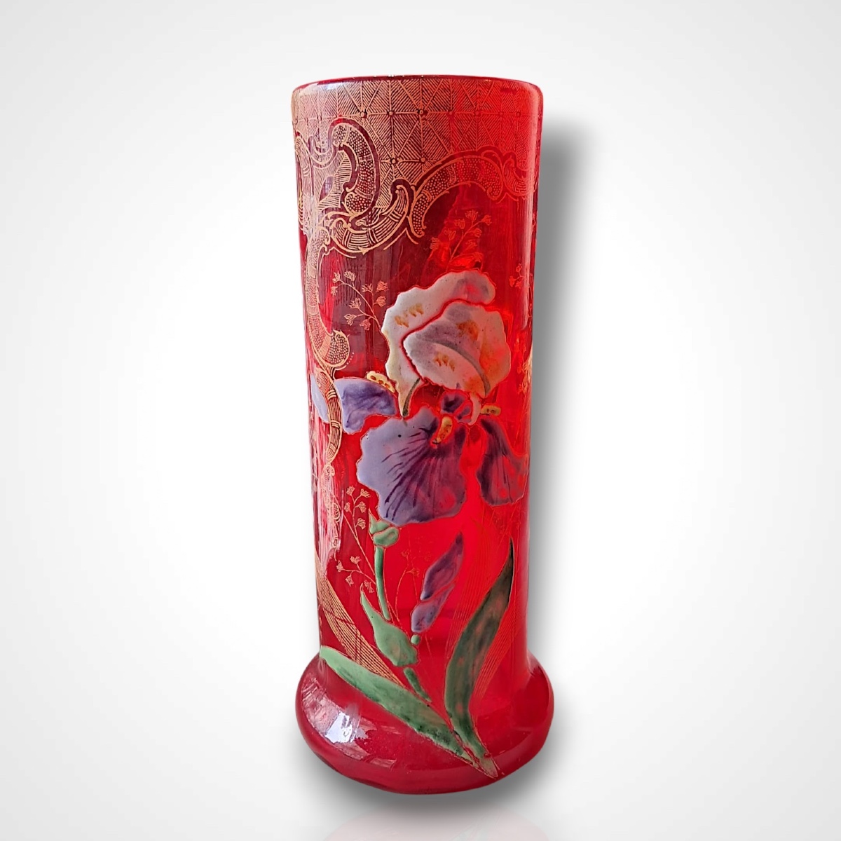 Legras, Enamelled Glass Vase, Early 20th Century