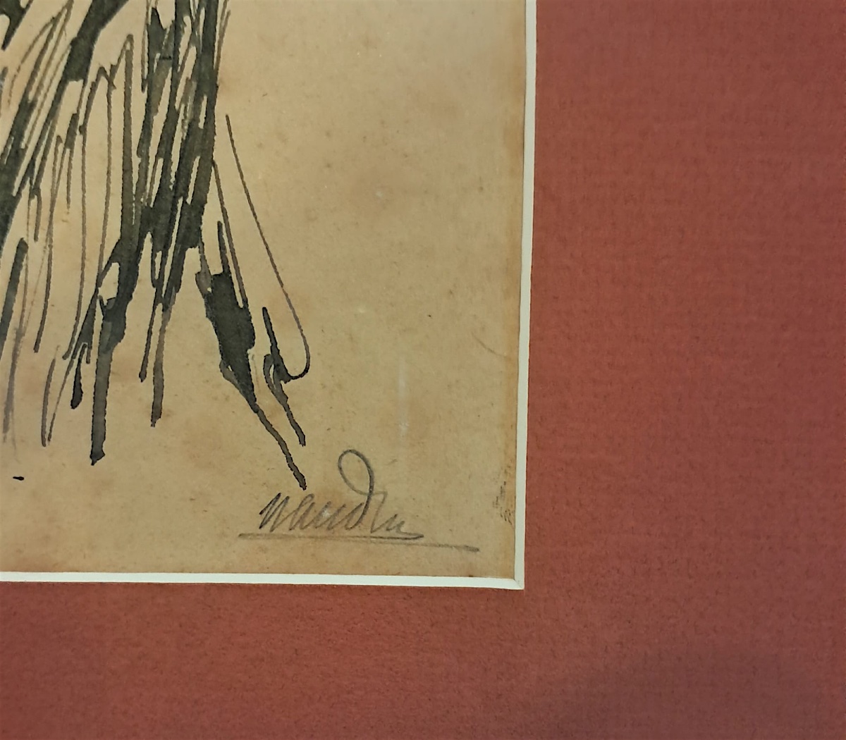Bernard Naudin, dessin de soldat, encre sur papier, XXe-photo-3