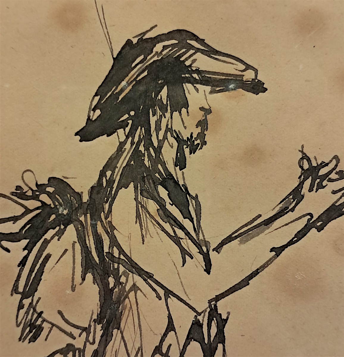 Bernard Naudin, dessin de soldat, encre sur papier, XXe-photo-1