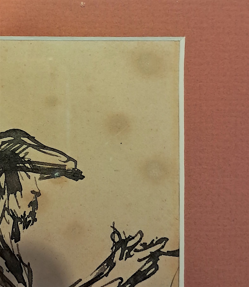Bernard Naudin, dessin de soldat, encre sur papier, XXe-photo-2