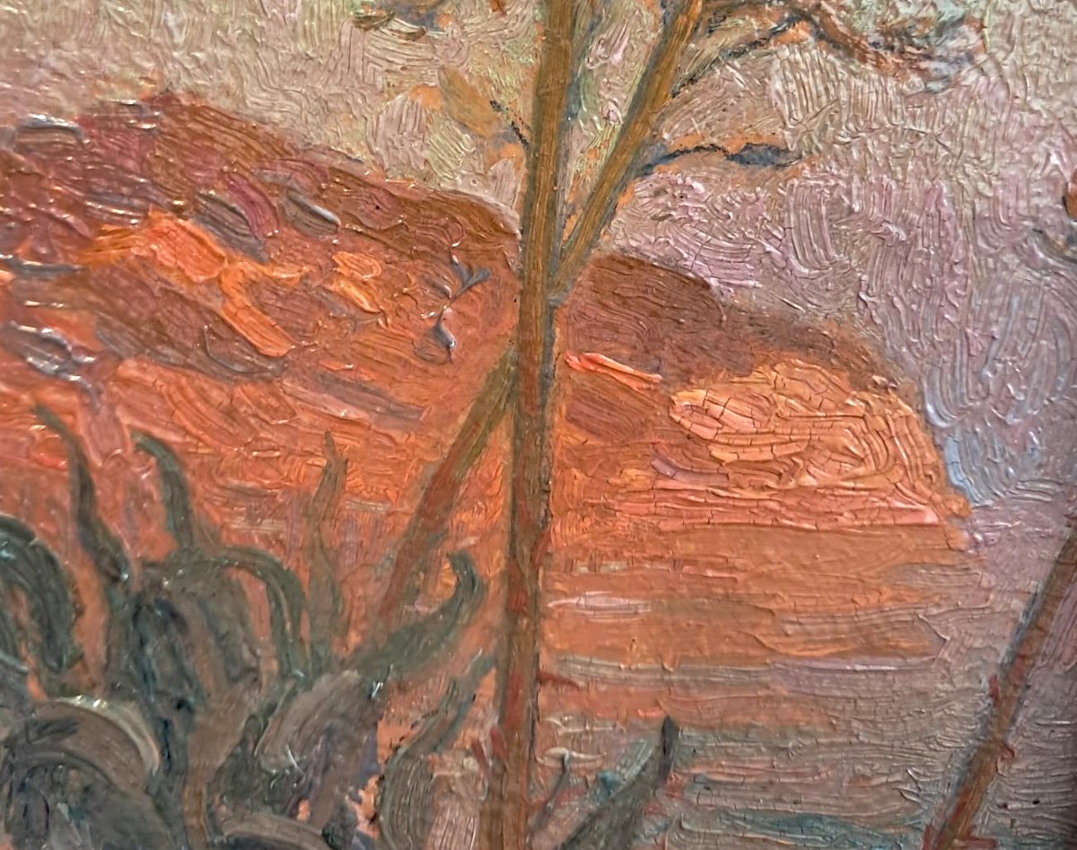 Marcel Dominique Poggioli, View Of Corsica, Oil On Panel, Early 20th Century-photo-2