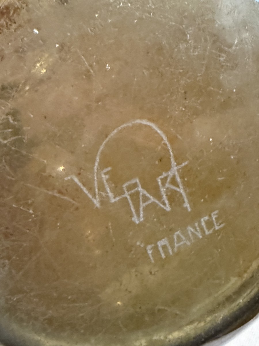 Art Deco Vase, Signed Verart France, 20th Century-photo-2
