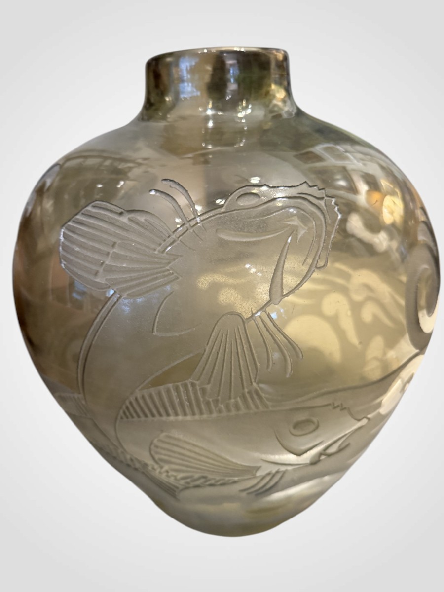 Art Deco Vase, Signed Verart France, 20th Century