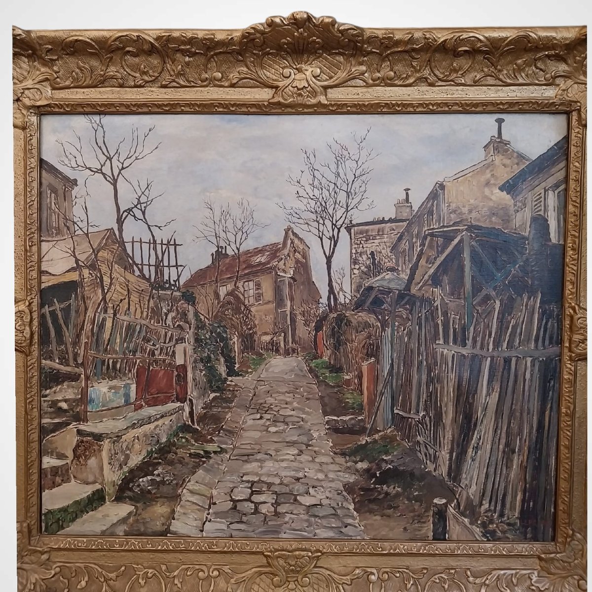 Marcel Leprin (1891-1933), huile sur toile, vue de Montmartre, XXe-photo-2