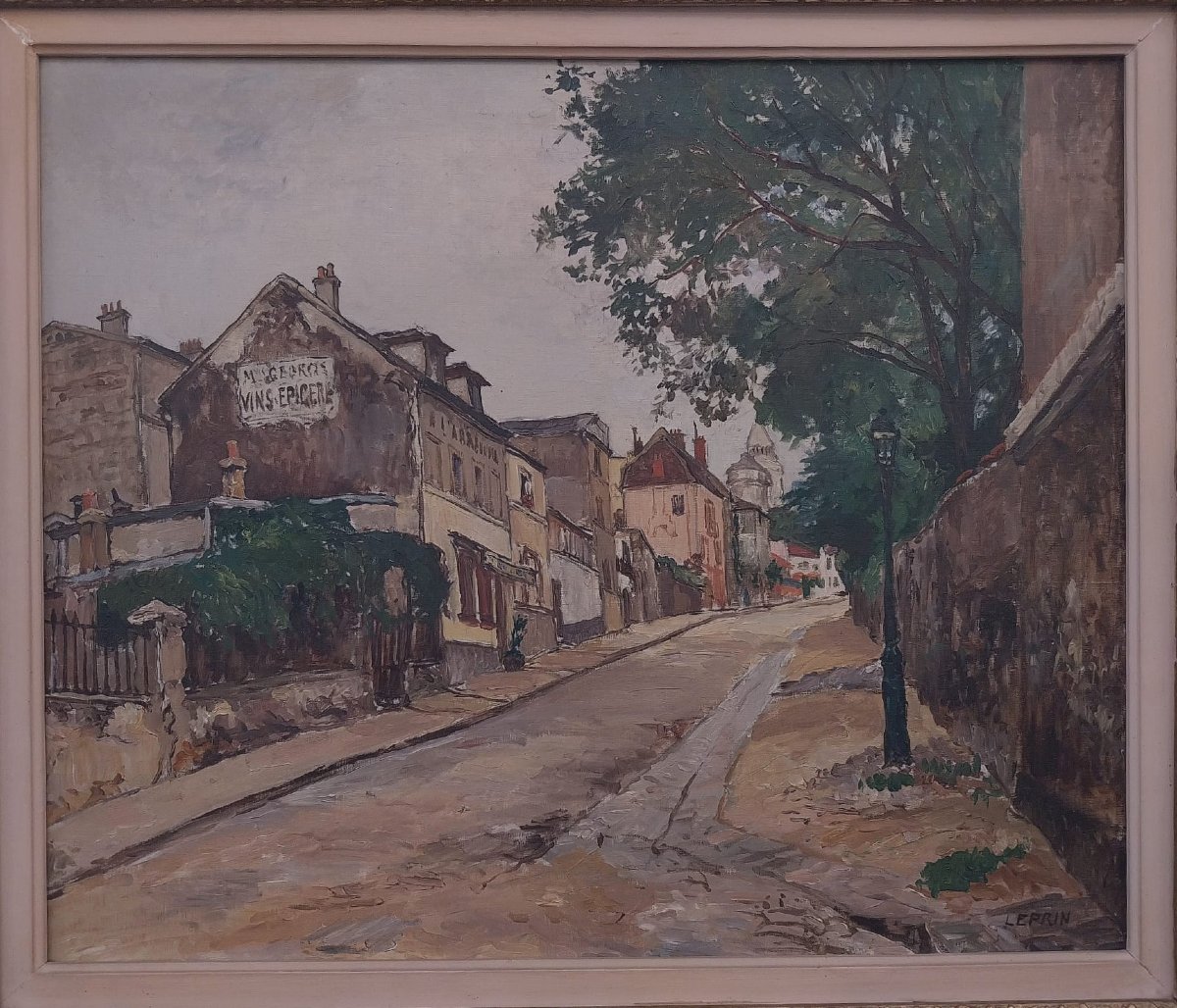 Marcel Leprin (1891-1933), huile sur toile, vue de la rue de l’Abreuvoir, XXe-photo-3