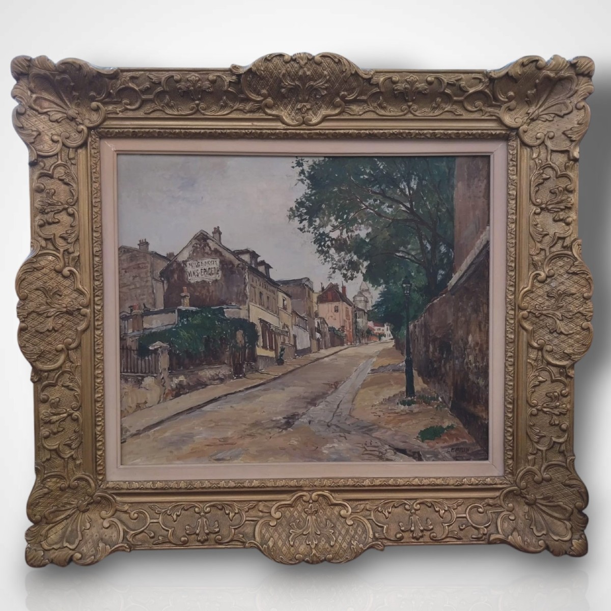 Marcel Leprin (1891-1933), huile sur toile, vue de la rue de l’Abreuvoir, XXe
