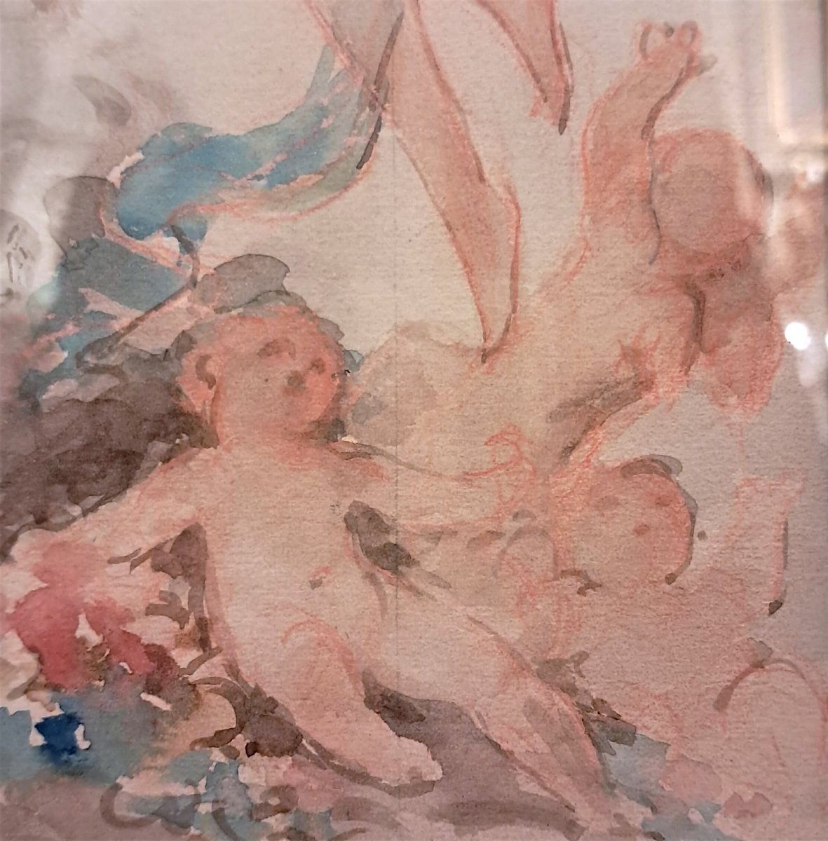 Antoine Calbet, esquisse à la sanguine et l’aquarelle, fin XIXe-début XXe-photo-2