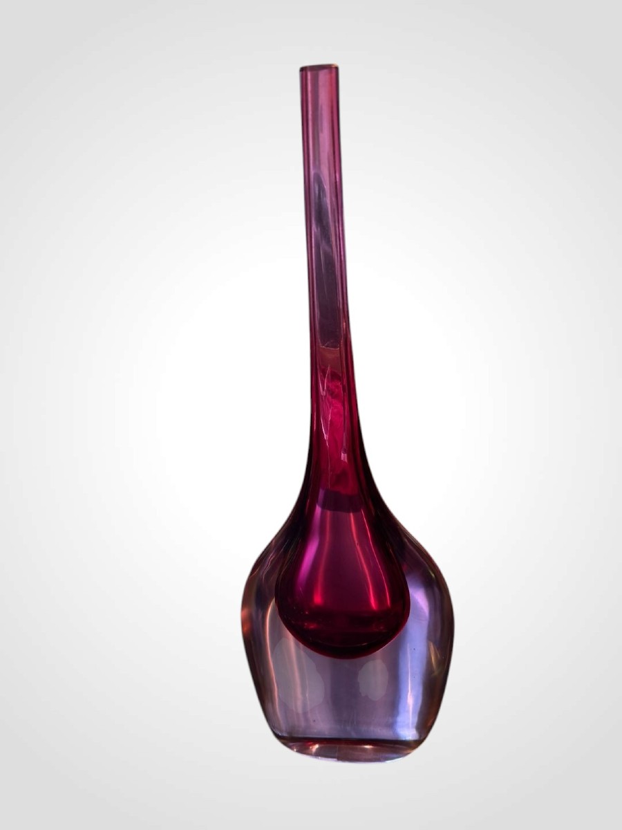 Murano Vase, Bright Red, 20th Century