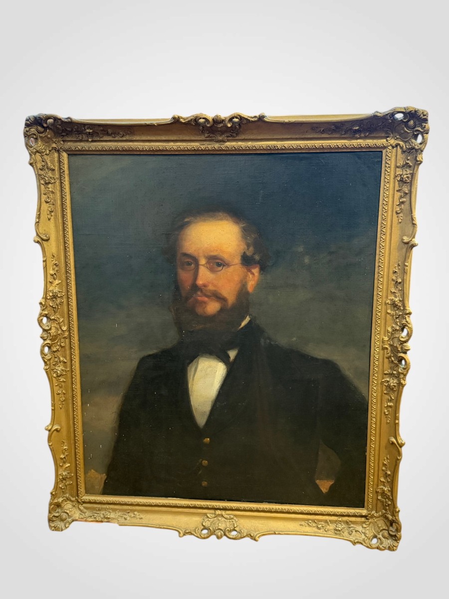 Hst, portrait d'homme aux lunettes, 19ème siècle