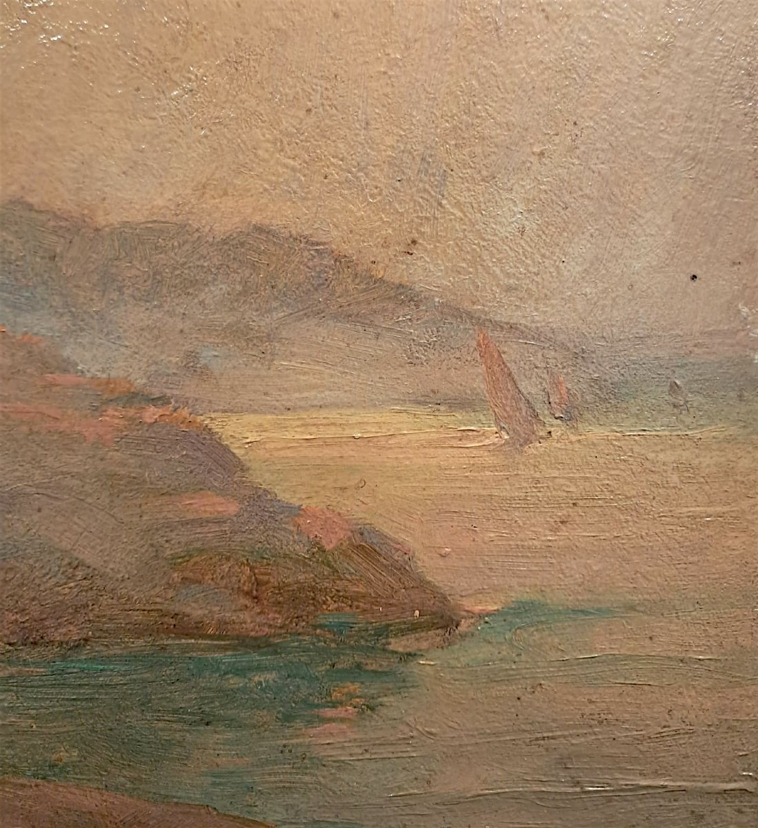Marcel Dominique Poggioli, vue de Corse, huile sur panneau, début XXe-photo-1