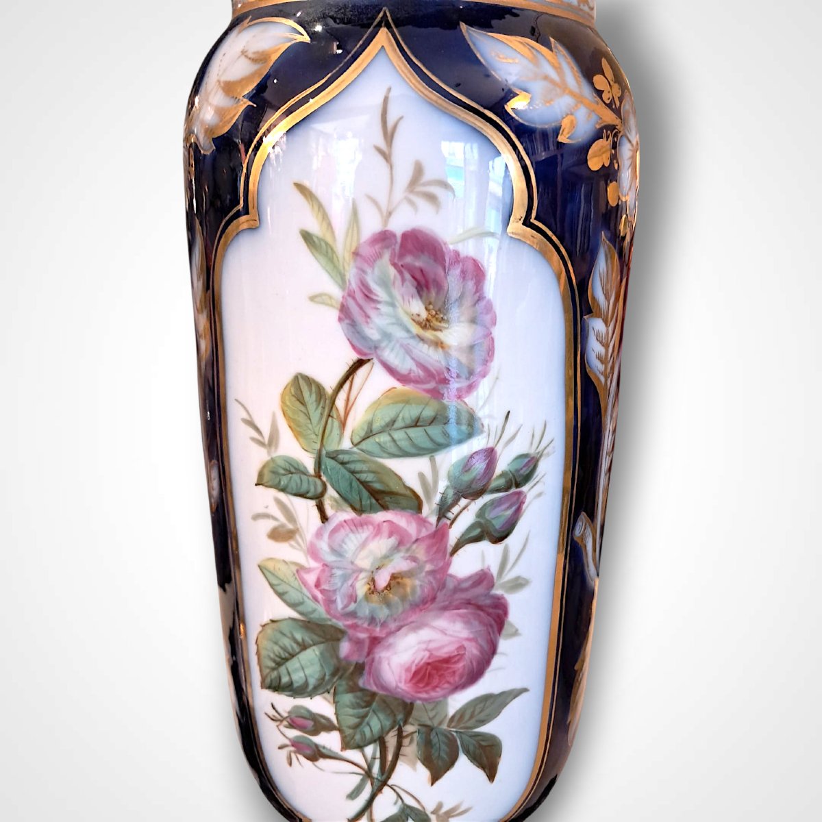 Pair Of Paris Porcelain Vases With Bronze Mounts, 19th Century-photo-5