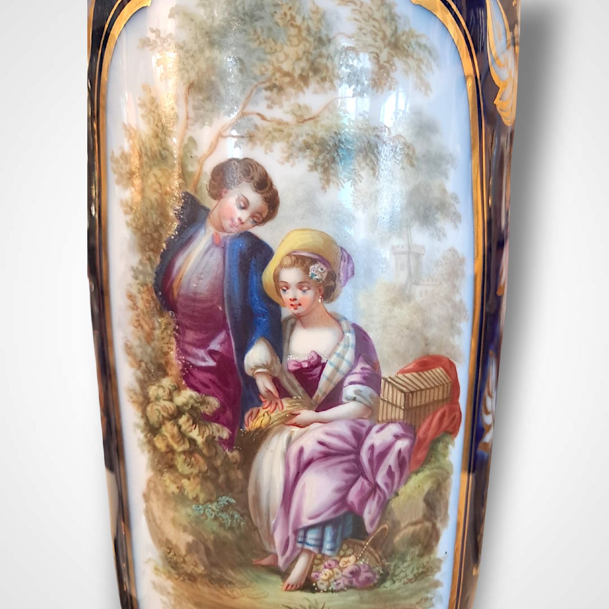 Pair Of Paris Porcelain Vases With Bronze Mounts, 19th Century-photo-7