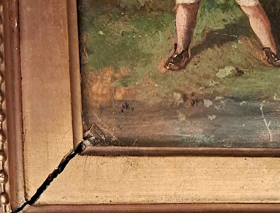 François-Louis Lanfant de Metz, enfants jouant de la musique, huile sur bois, XIXe-photo-2