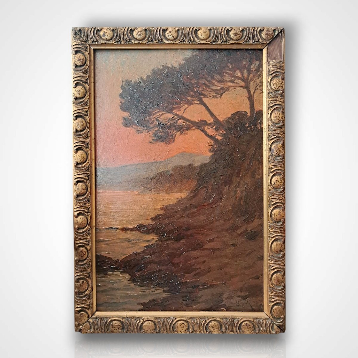 Marcel Dominique Poggioli, View Of Corsica, Oil On Panel, Early 20th Century