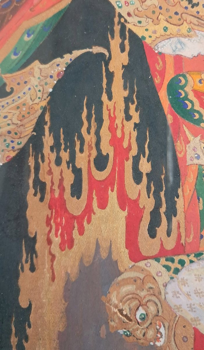 Paul Mak, Miniature, Gouache On Paper, 20th Century-photo-2