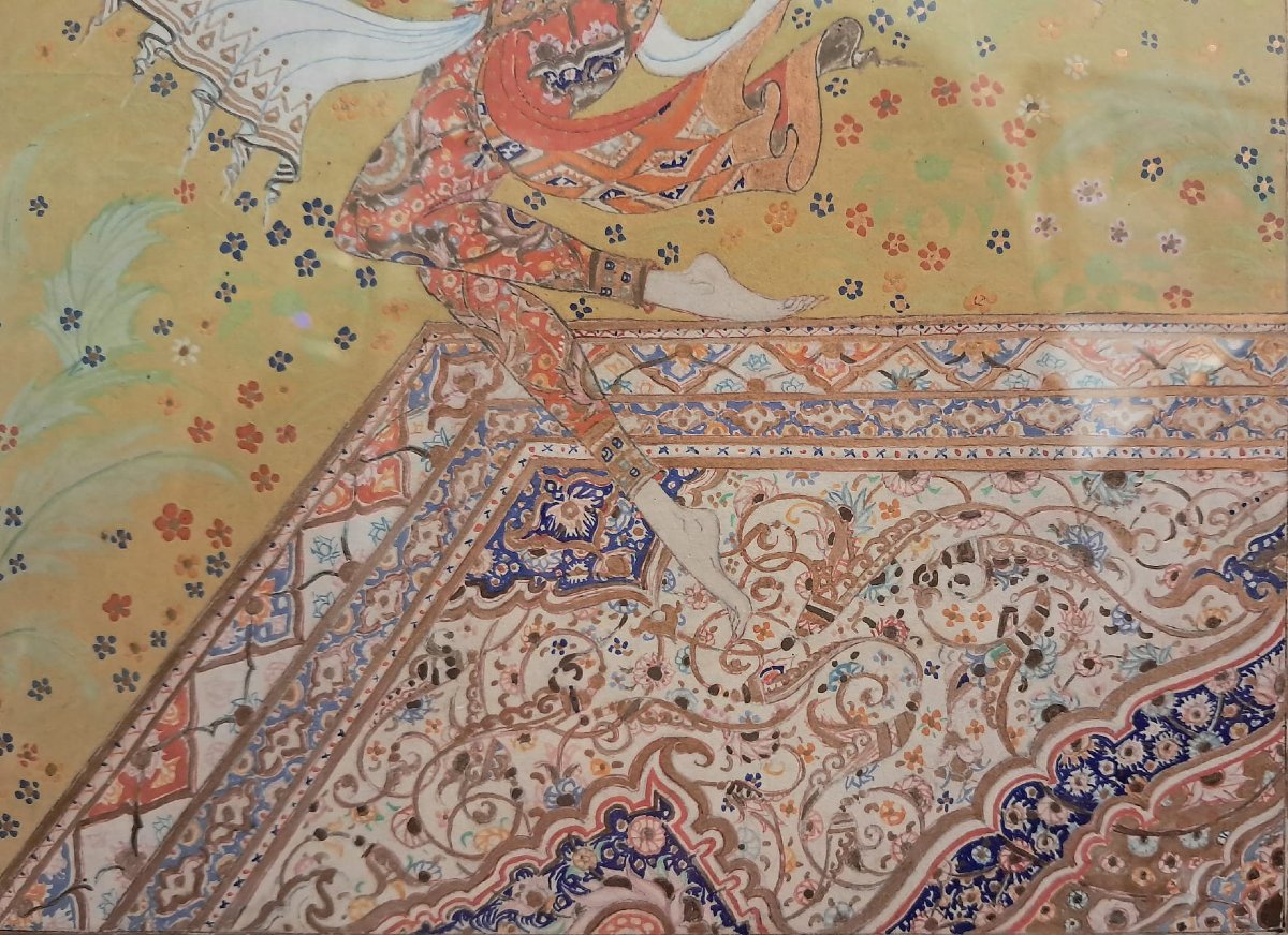 Paul Mak, Miniature, Gouache On Paper, 20th Century-photo-4