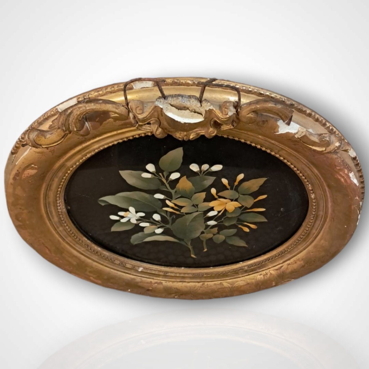 Tondo Hardstone Marquetry, Florence, Italy, 19th Century-photo-5