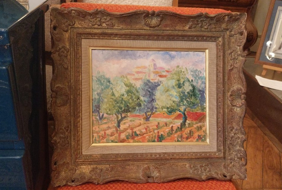Serge Mendjisky (1929-2017) , Oil On Canvas, View Of Saint Paul De Vence, 20th Century-photo-1