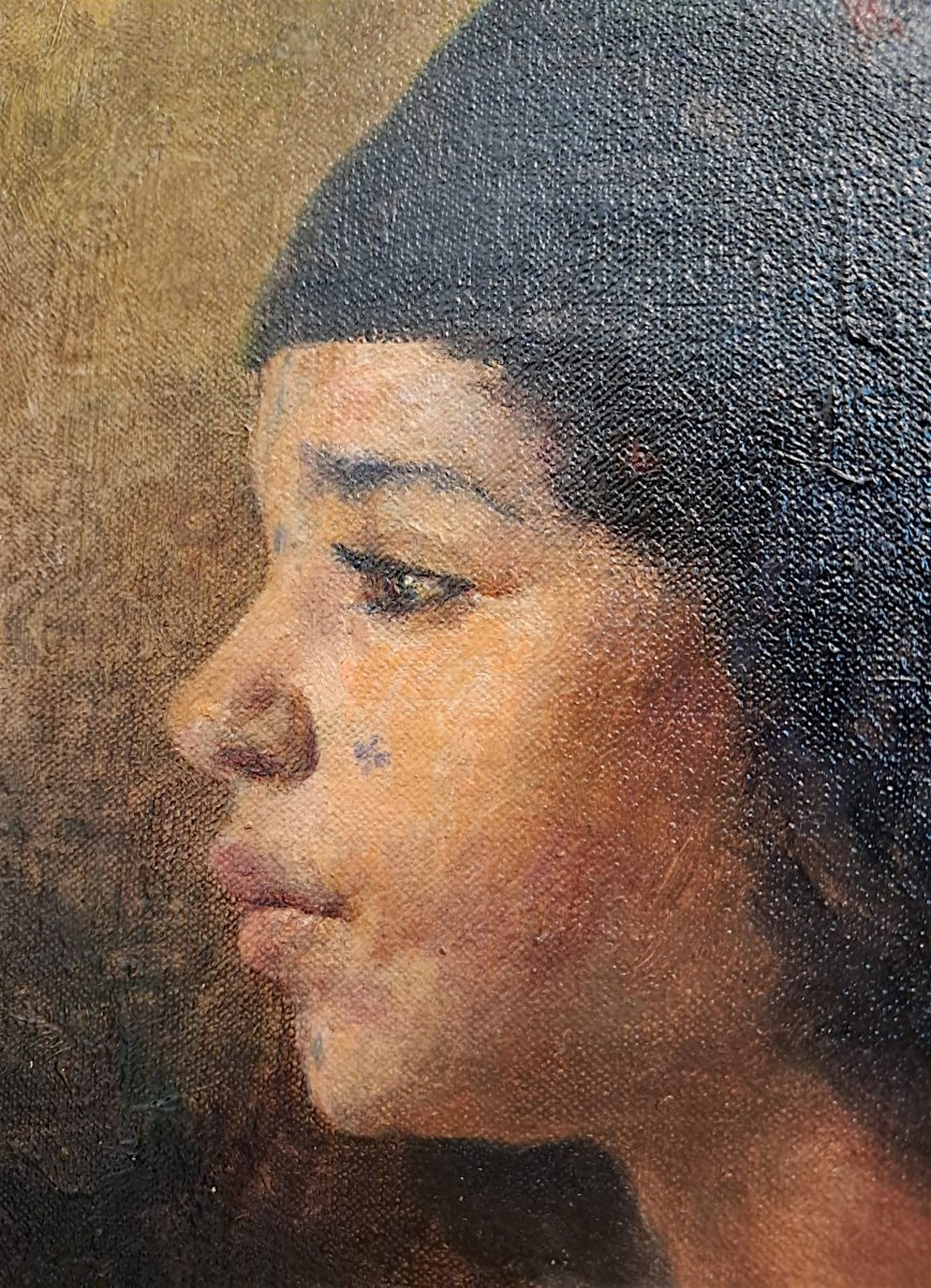 Francisque Noailly, portrait, huile sur toile marouflée sur panneau, fin XIXe-début XXe-photo-4