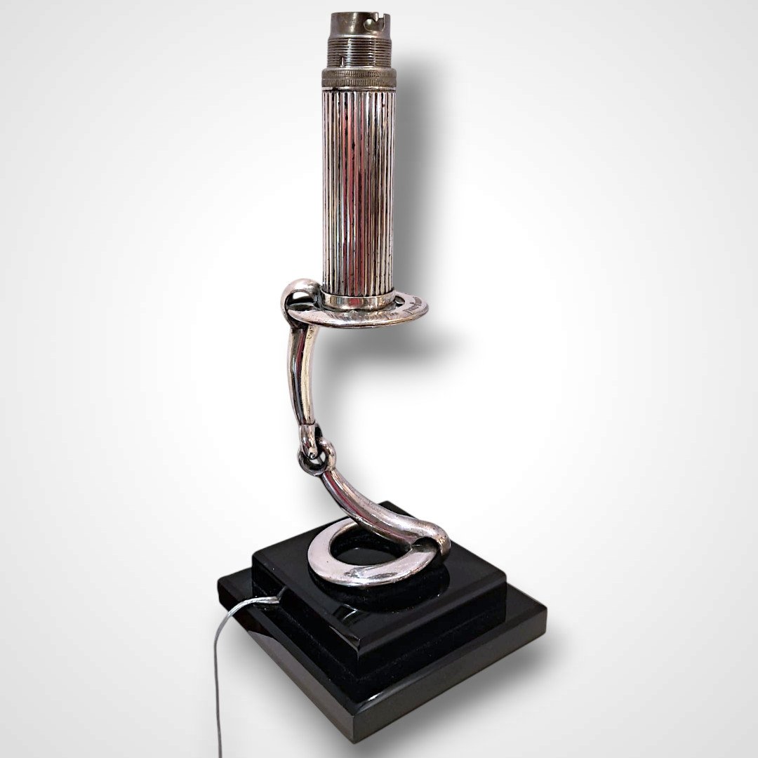 Mellerio pour Carven, lampe en m&eacute;tal argent&eacute;, ann&eacute;es 60-photo-4