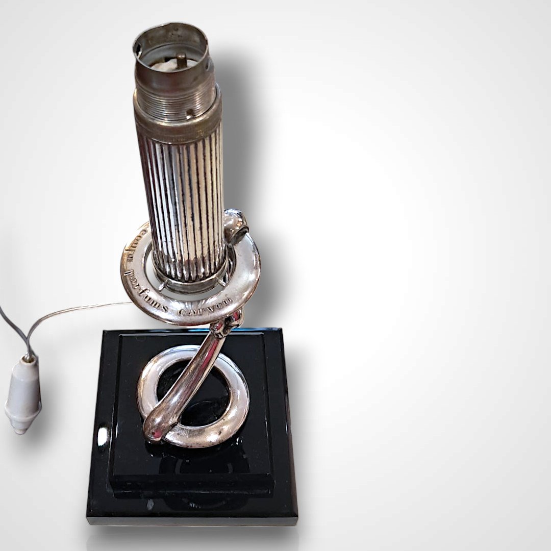 Mellerio pour Carven, lampe en m&eacute;tal argent&eacute;, ann&eacute;es 60-photo-1