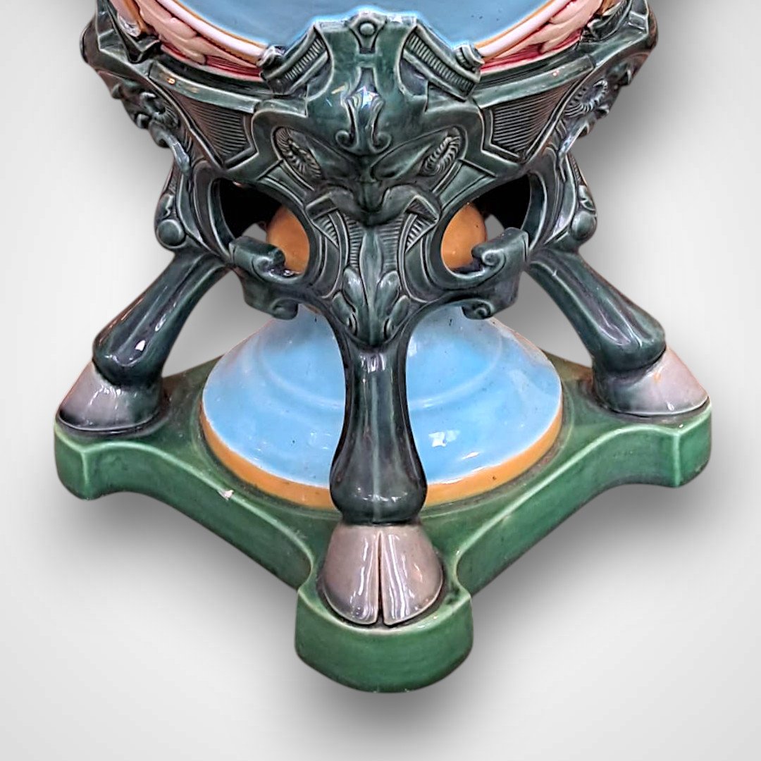 Jardinière en majolique, Minton, XIXe-photo-2