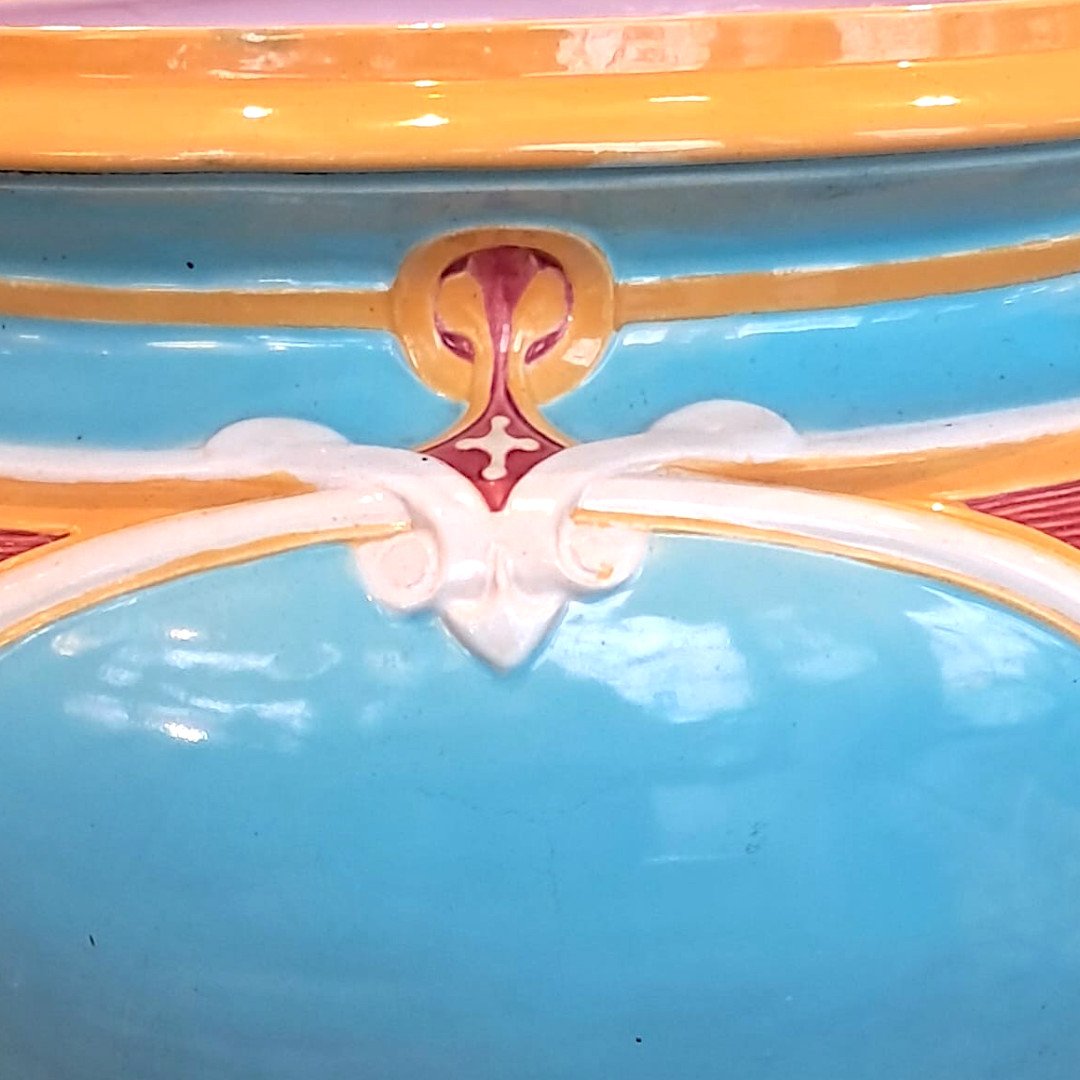 Jardinière en majolique, Minton, XIXe-photo-3