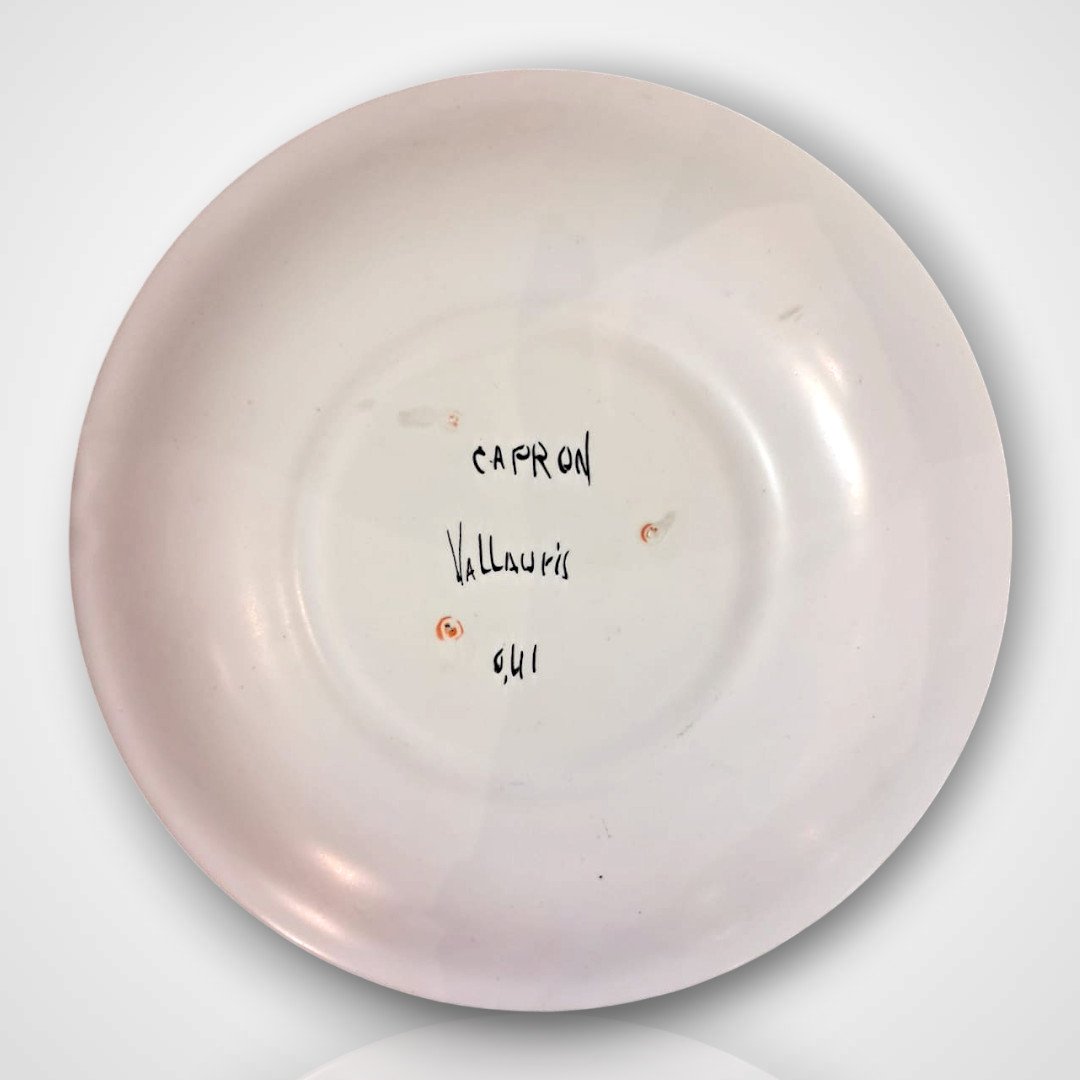 Roger Capron, Decorative Ceramic Plate, 20th Century-photo-2