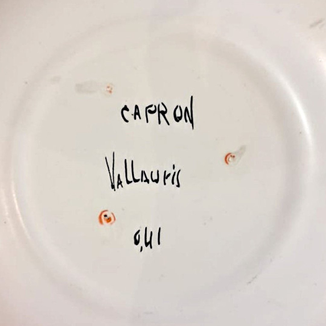 Roger Capron, Decorative Ceramic Plate, 20th Century-photo-1