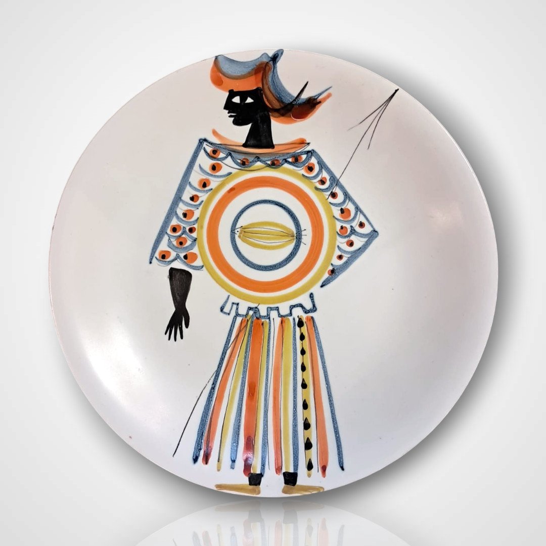 Roger Capron, Decorative Ceramic Plate, 20th Century