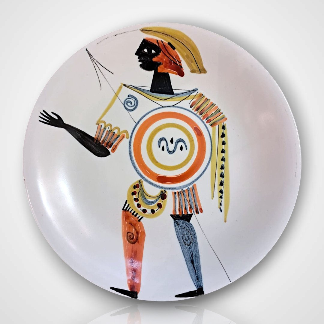 Roger Capron, Decorative Ceramic Plate, 20th Century
