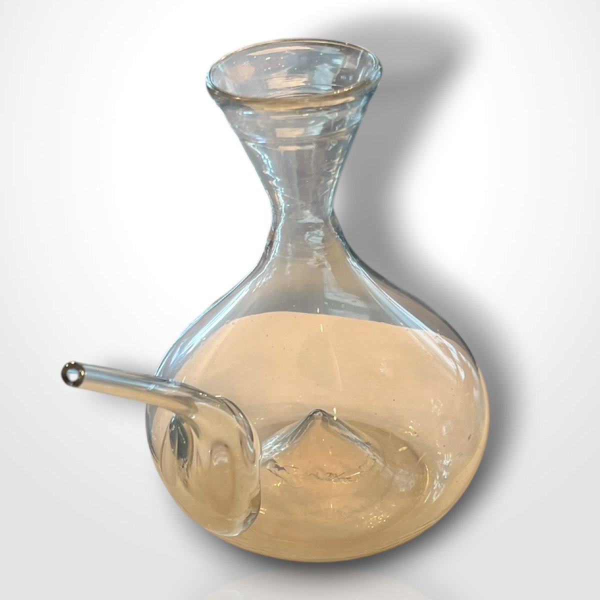 White Glass Porron Used For Drinking “à La Régalade,” 18th Century -photo-2
