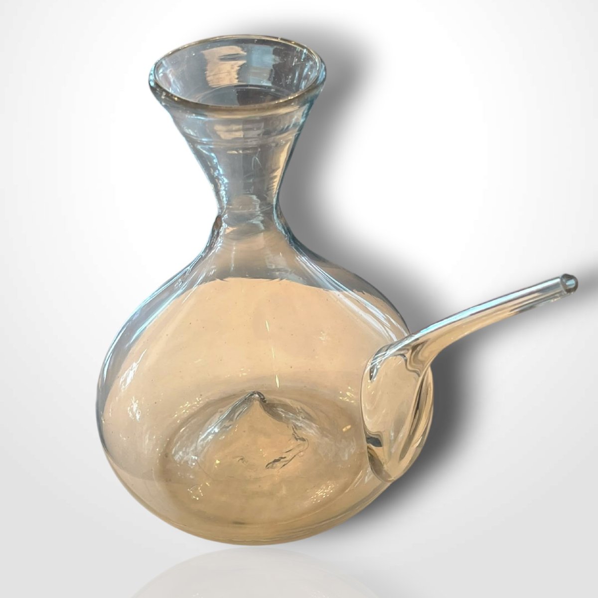 White Glass Porron Used For Drinking “à La Régalade,” 18th Century -photo-3
