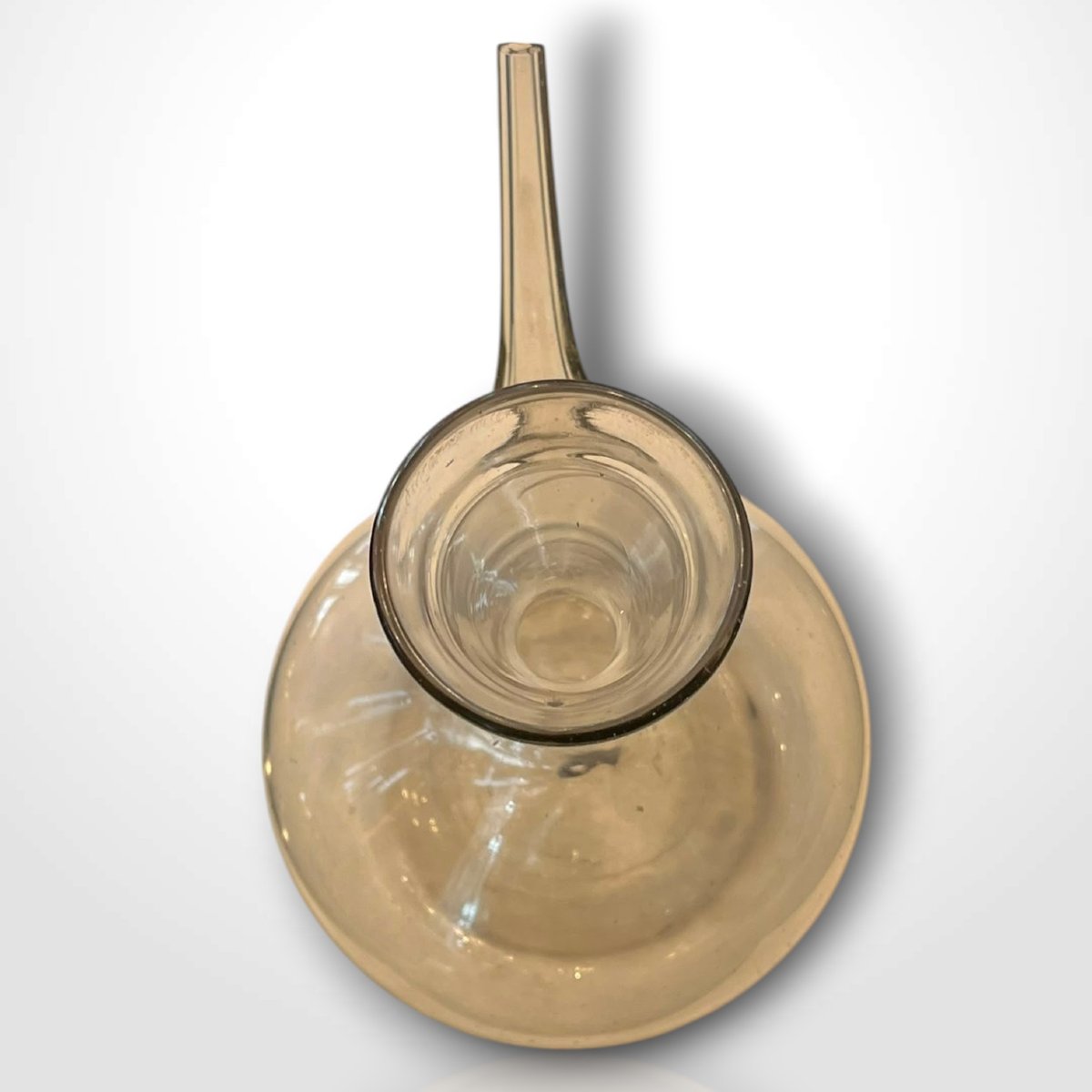 White Glass Porron Used For Drinking “à La Régalade,” 18th Century -photo-2