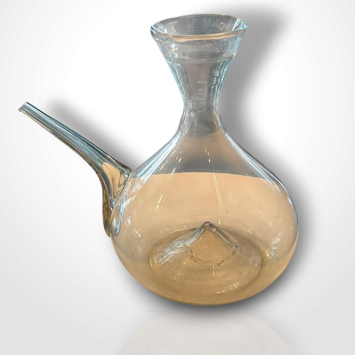 White Glass Porron Used For Drinking “à La Régalade,” 18th Century 