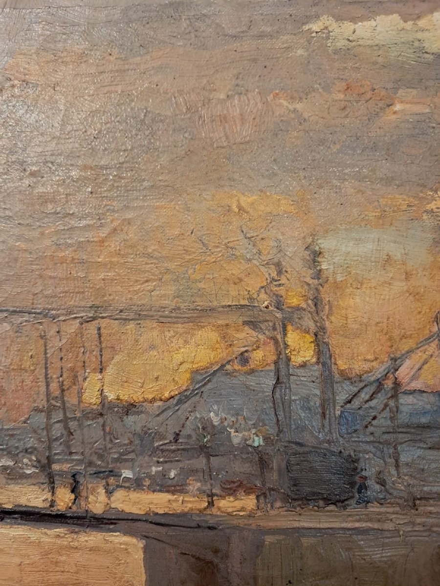 Léon Goffart, vue d’un port, fin XIXe-début XXe-photo-3