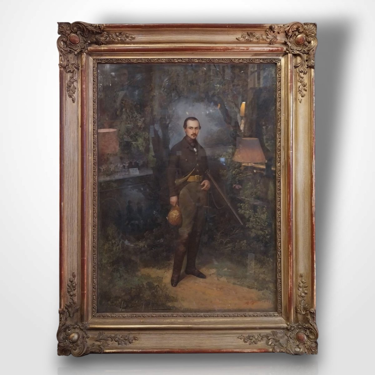 Pastel, Portrait Of A Hunter, 19th Century