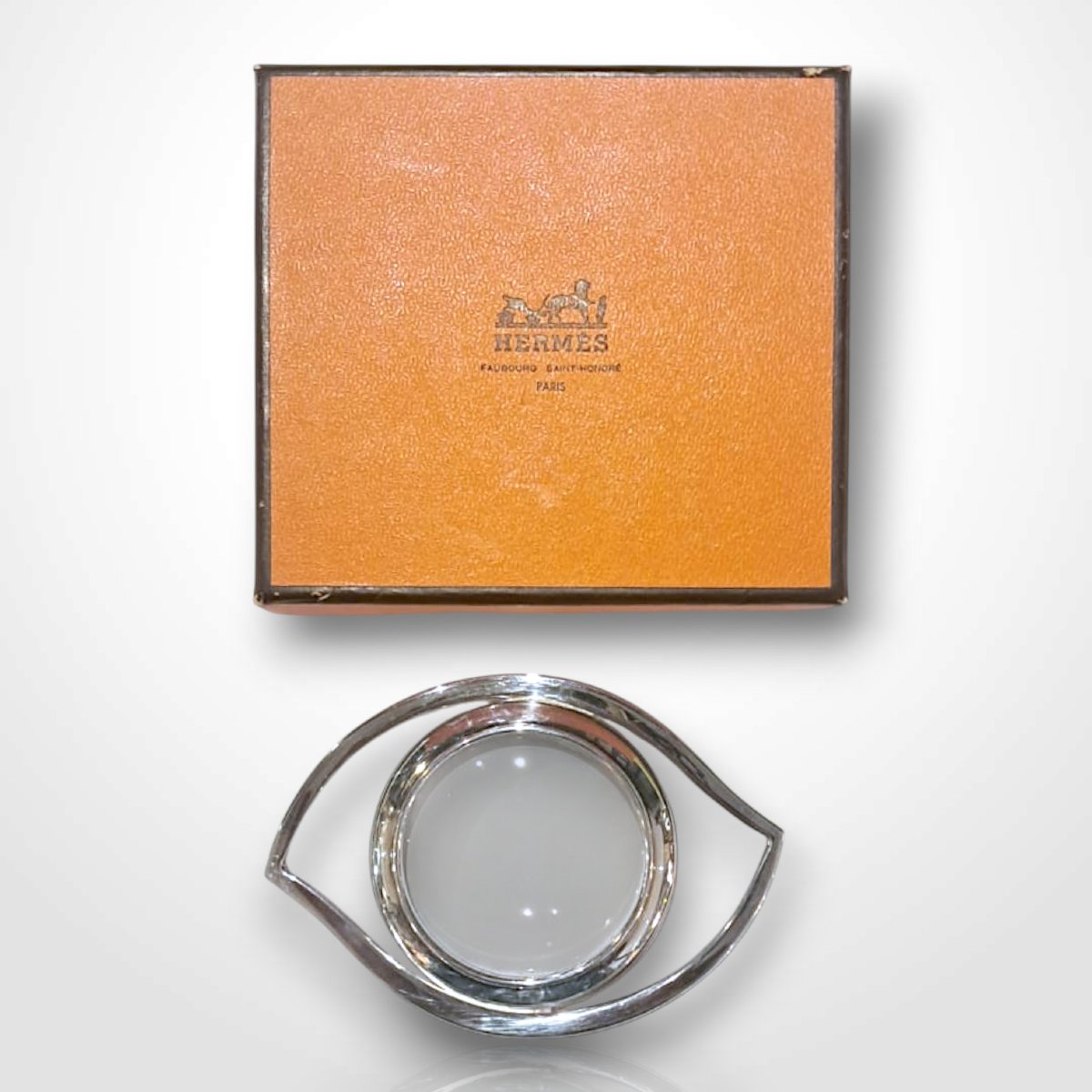 Loupe oeil d’Horus, Hermès, métal argenté, XXe-photo-2