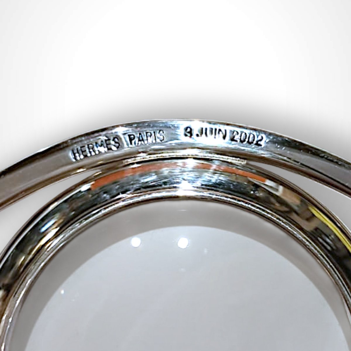 Loupe oeil d’Horus, Hermès, métal argenté, XXe-photo-3