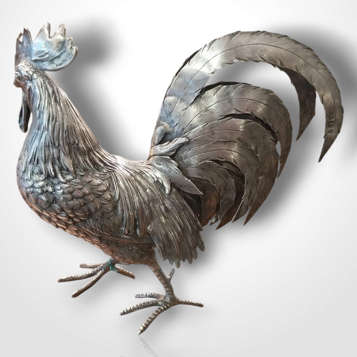 Coq en argent massif, Allemagne, XXe