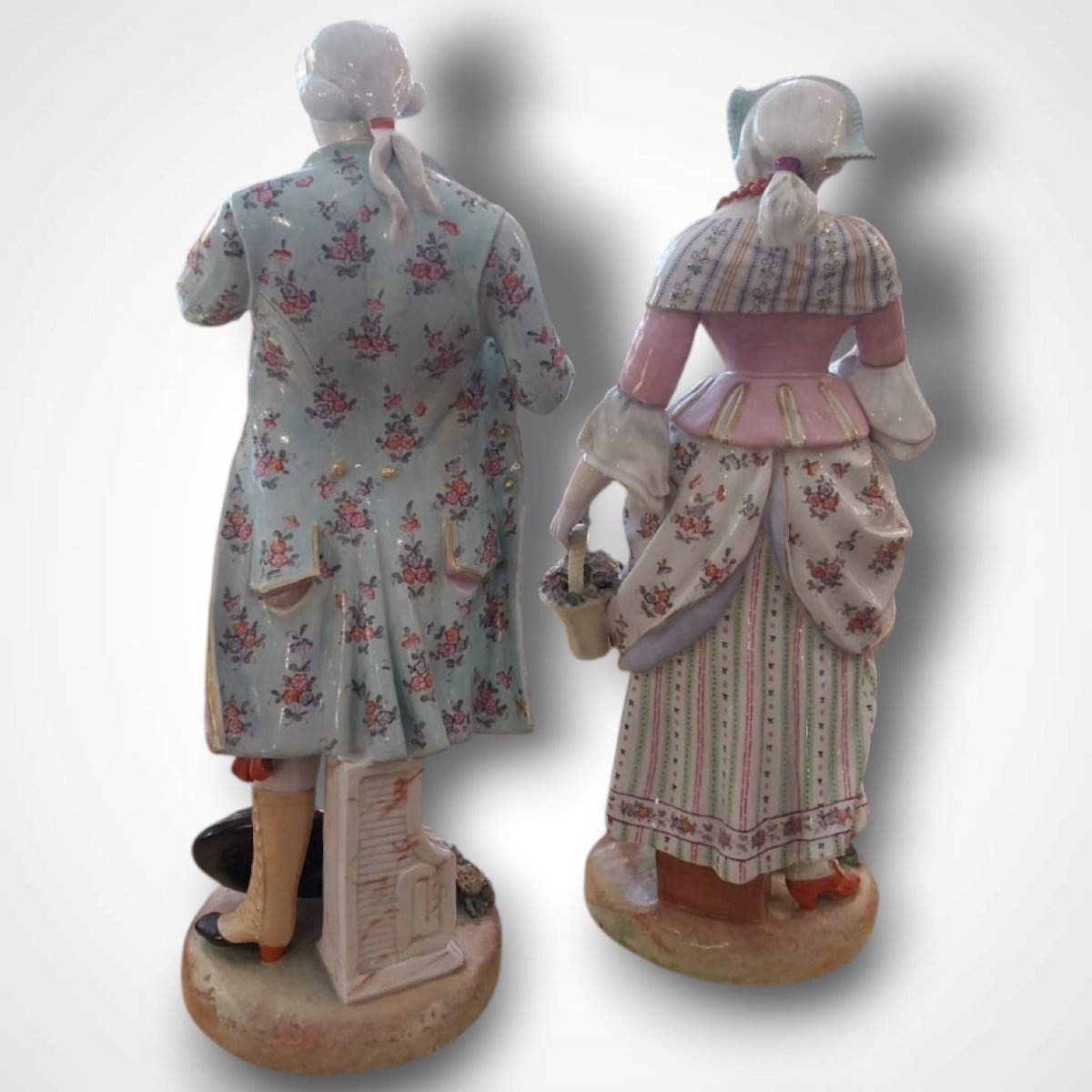 Couple en porcelaine dans le goût de Meissen, XXe-photo-4