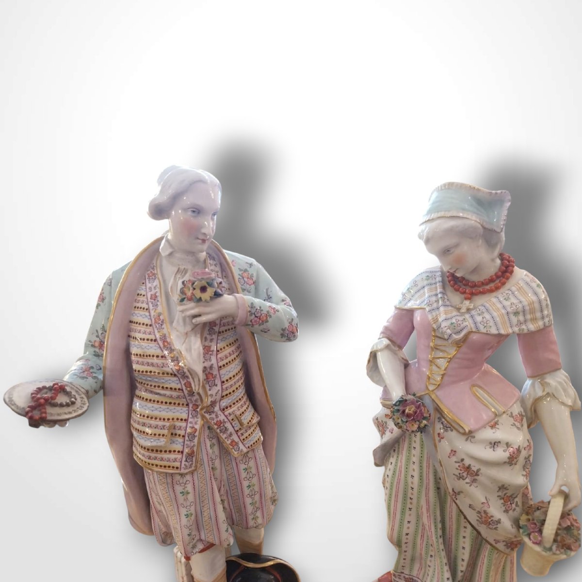 Couple en porcelaine dans le goût de Meissen, XXe-photo-6