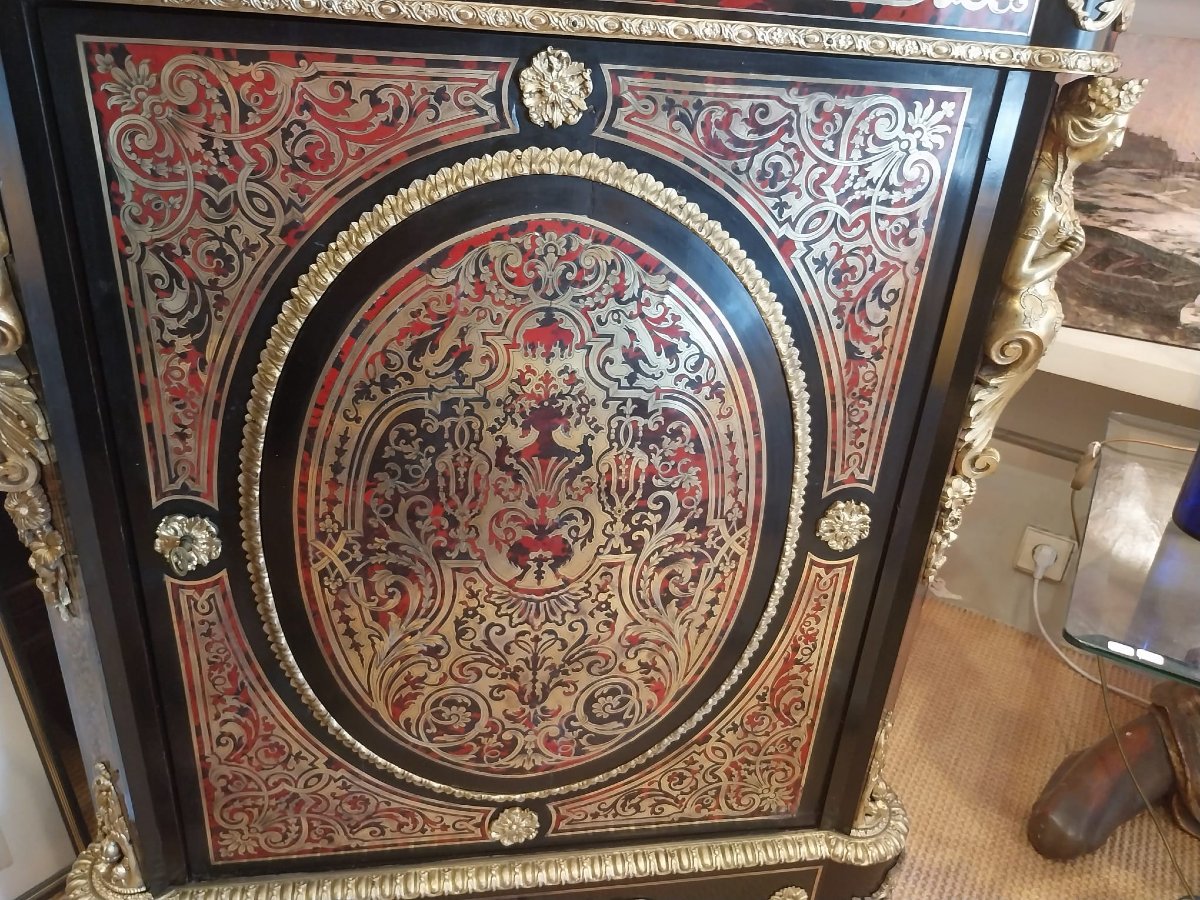 Meuble d’appui de style Boulle, XIXe-photo-2