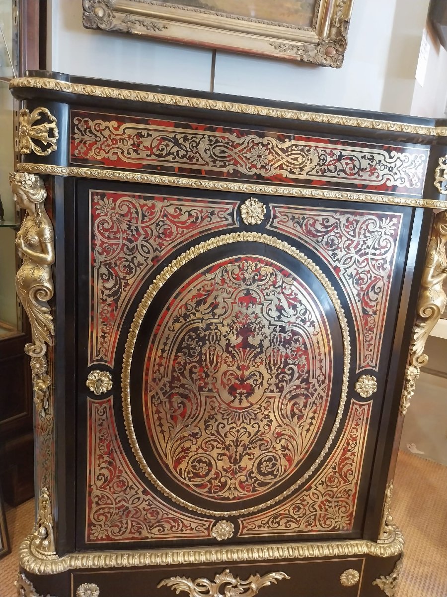 Meuble d’appui de style Boulle, XIXe-photo-3