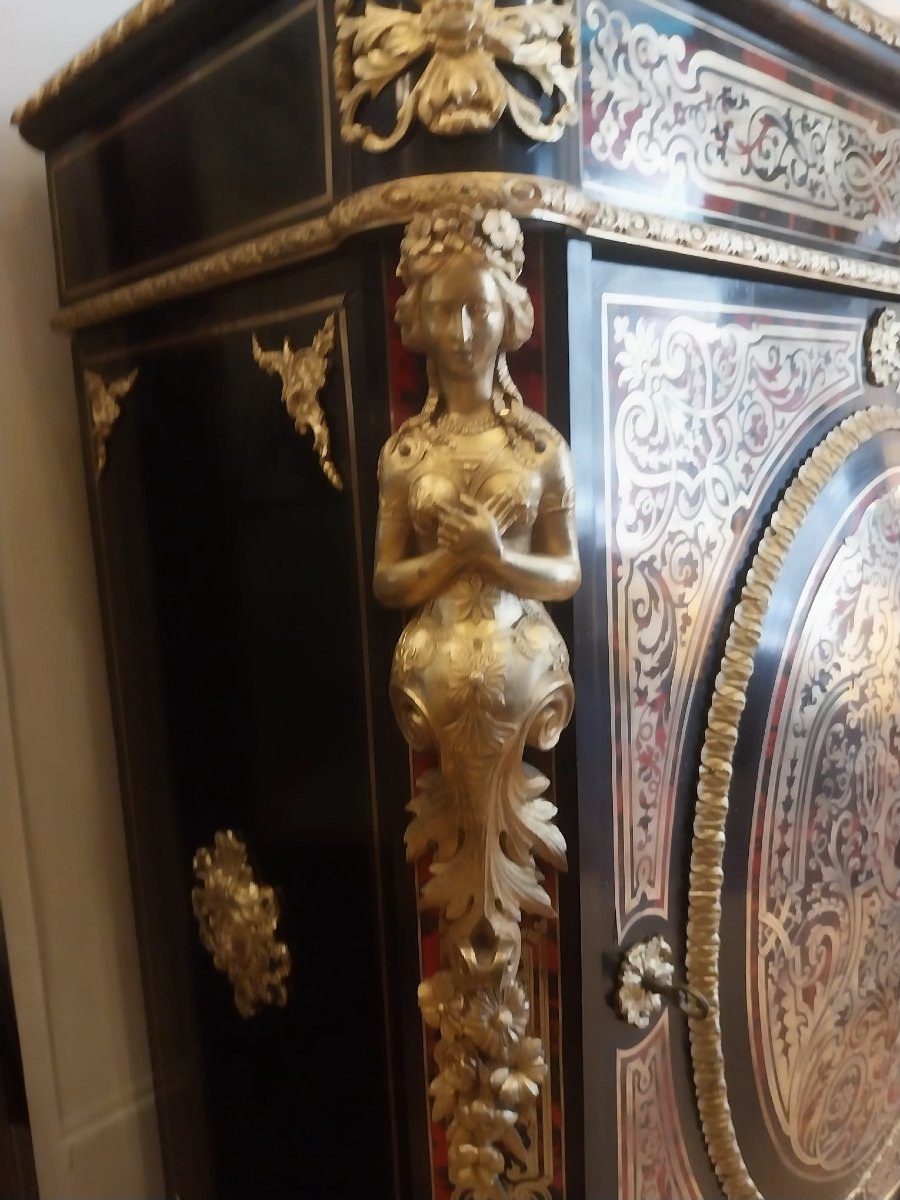 Meuble d’appui de style Boulle, XIXe-photo-4